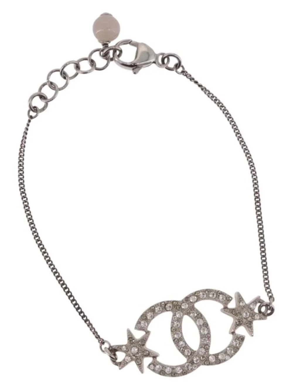 CHANEL Bracelet Metal Silver CC Auth BA13638M